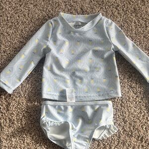 Carter's Light Blue and Yellow Kids Swimwear Set